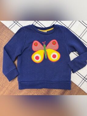 Mini Boden Butterfly Sweatshirt Toddler Girls 2-3